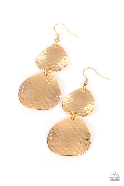 Paparazzi Bait and Switch - Gold Earrings