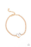 Paparazzi Bedazzled Beauty - Gold Heart Bracelet