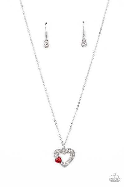 Paparazzi Bedazzled Bliss - Red Heart Necklace