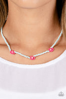 Paparazzi Bewitching Beading - Pink Seed Bead Flowers Necklace