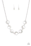 Paparazzi Blissfully Bubbly - White Iridescent Necklace