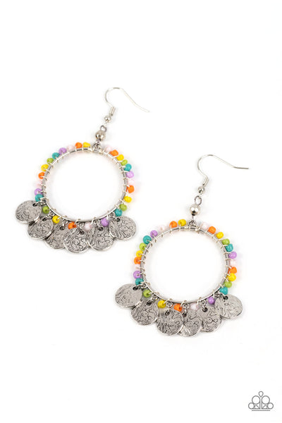 Paparazzi Bohemian Beach Blast - MultiColored Seed Beads Earrings