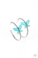 Paparazzi Bohemian Butterfly - Blue Hoops Earrings