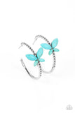 Paparazzi Bohemian Butterfly - Blue Hoops Earrings