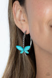 Paparazzi Bohemian Butterfly - Blue Hoops Earrings