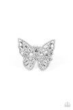 Paparazzi PINK FRIDAY Bright-Eyed Butterfly - White Butterfly Ring