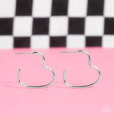 Paparazzi Burnished Beau - Silver Small Hoops Earrings
