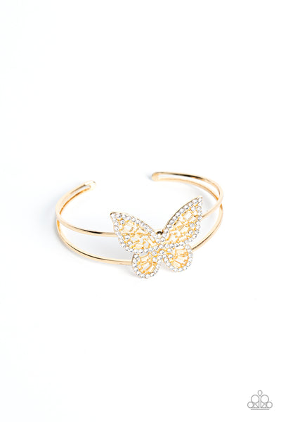 Paparazzi Butterfly Bella - Gold Butterfly Bracelet