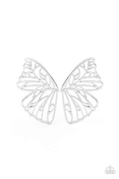 Paparazzi Butterfly Frills- Silver - Veronica's Jewelry Paradise, LLC