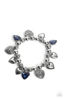 Paparazzi Charming Crush - Blue Gem Heart Bracelet