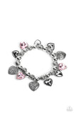 Paparazzi Charming Crush - Pink Heart Charms Bracelet