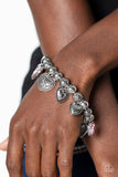 Paparazzi Charming Crush - Pink Heart Charms Bracelet