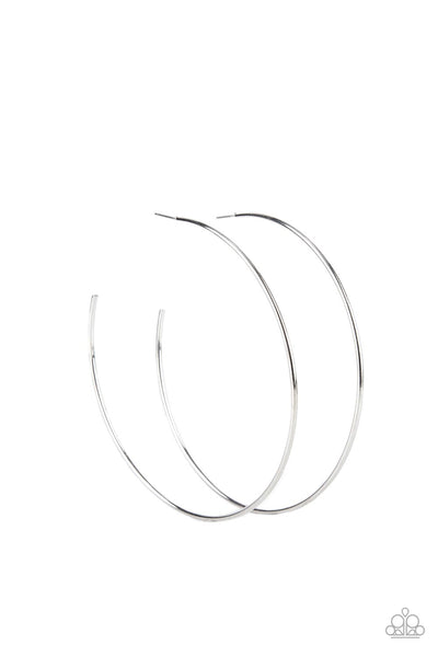 Paparazzi Colossal Couture - Silver Hoops Earrings