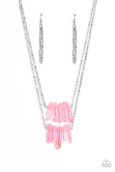 Paparazzzi Crystal Catwalk - Pink Crystal-like Necklace