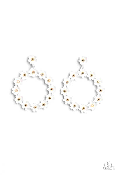 Paparazzi Daisy Meadows - White Daisy Earrings