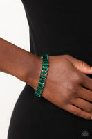 Paparazzi Darling Debutante - Green Emerald-Cut Bracelet