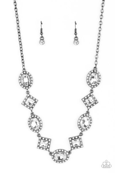 Paparazzi Diamond of the Season - Black Square-Cut Gems Necklace