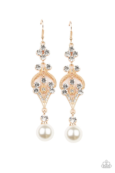 Paparazzi Elegantly Extravagant Pearl - Gold - Veronica's Jewelry Paradise, LLC