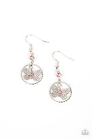 Paparazzi Fabulous Flutter - Pink Butterfly Earrings