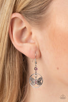 Paparazzi Fabulous Flutter - Pink Butterfly Earrings