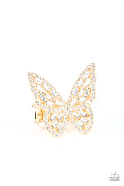 Paparazzi Flauntable Flutter - Gold Butterfly Ring - Veronica's Jewelry Paradise, LLC