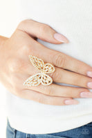 Paparazzi Flauntable Flutter - Gold Butterfly Ring - Veronica's Jewelry Paradise, LLC