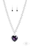 Paparazzi Flirtatiously Flashy - Purple Heart Gem Necklace
