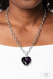 Paparazzi Flirtatiously Flashy - Purple Heart Gem Necklace