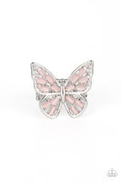 Paparazzi Flying Fashionista - Pink Butterfly Ring