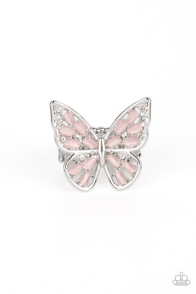 Paparazzi Flying Fashionista - Pink Butterfly Ring