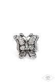 Paparazzi Black Diamond Free To Fly - White Butterfly Ring