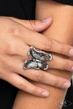 Paparazzi Black Diamond Free To Fly - White Butterfly Ring