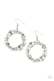 Paparazzi GLOWING in Circles - White Earring - Veronica's Jewelry Paradise, LLC