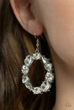 Paparazzi GLOWING in Circles - White Earring - Veronica's Jewelry Paradise, LLC