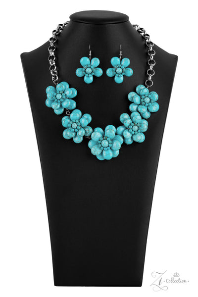 Paparazzi Genuine- Zi Necklace Flower Petals Turquoise - Veronica's Jewelry Paradise, LLC