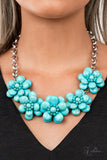 Paparazzi Genuine- Zi Necklace Flower Petals Turquoise - Veronica's Jewelry Paradise, LLC