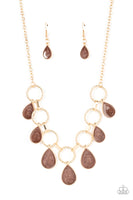 Paparazzi Golden Glimmer - Brown Necklace