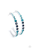 Paparazzi Gossip CURL - Blue Hoops Earrings