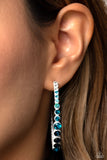 Paparazzi Gossip CURL - Blue Hoops Earrings