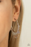 Paparazzi Happy Independence Day - Silver Stars Hoops Earrings