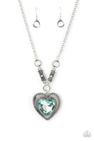 Paparazzi Heart Full of Fabulous - Blue Oversized Gem Necklace