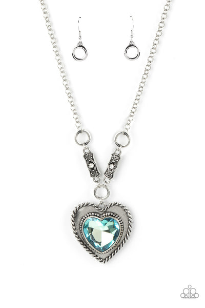 Paparazzi Heart Full of Fabulous - Blue Oversized Gem Necklace