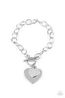 Paparazzi Heartbeat Bedazzle - White - Veronica's Jewelry Paradise, LLC