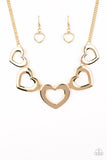 PAPARAZZI HEARTY HEARTS - GOLD - Veronica's Jewelry Paradise, LLC