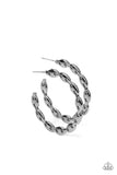Paparazzi Impressive Innovation - Black Hoops Earrings