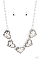 Paparazzi Kindred Hearts - Silver Hematite Heart Necklace