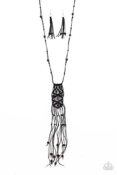 Paparazzi Macrame Majesty - Black - Veronica's Jewelry Paradise, LLC