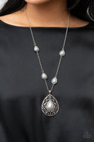 Paparazzi Magical Masquerade - Silver Iridescent Teardrop Necklace