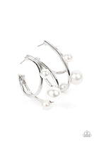 Paparazzi Metro Pier - White Pearl Hoops