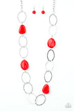 Paparazzi  Modern Day Malibu - red - Veronica's Jewelry Paradise, LLC